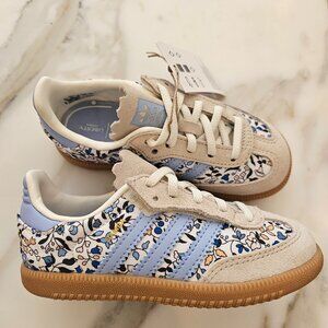 ADIDAS TODDLER GIRL SAMBA OG X LIBERTY LONDON ELASTIC LACE SHOES KIDS